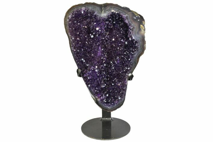 Amethyst Geode Section With Metal Stand - Uruguay #152212